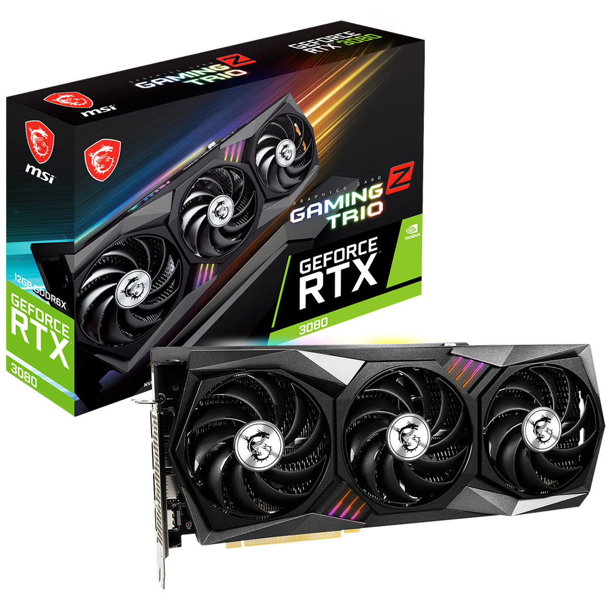 Image of MSI GeForce RTX 3080 Gaming Z TRIO LHR 12GB GDDR6X RGB Graphics Card