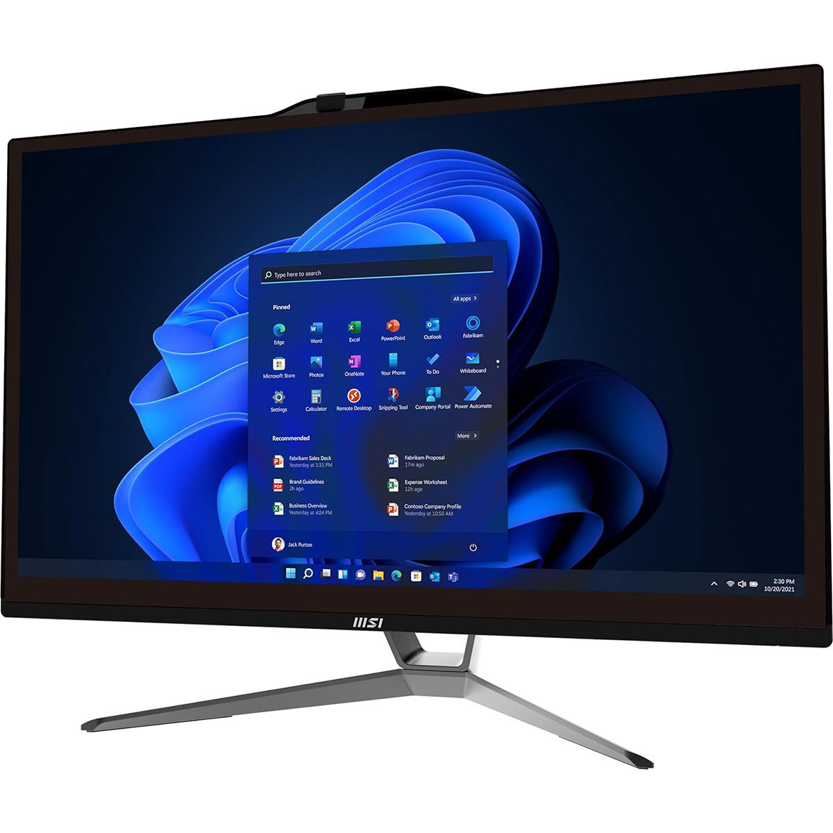 

MSI PRO AP222T 21.5" FHD AIO Touch Desktop, Gold G7400, 4GB RAM, 128GB SSD, W11P