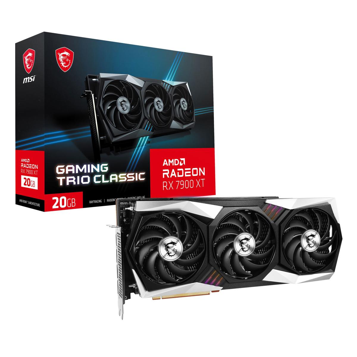 

MSI AMD Radeon RX 7900 XT Gaming TRIO CLASSIC 20GB GDDR6 RGB Graphics Card