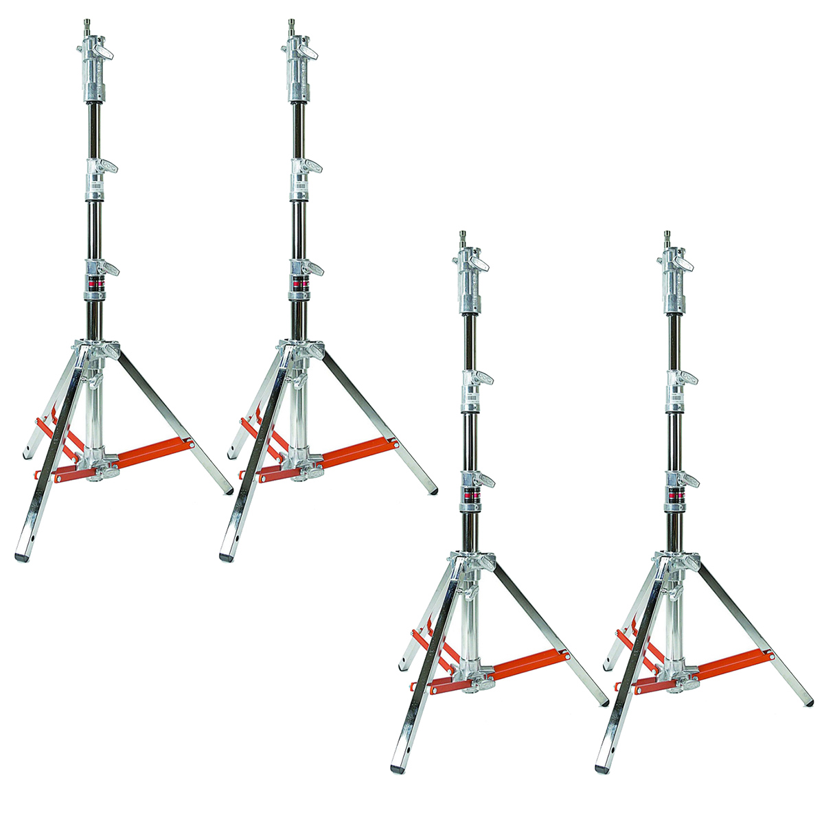 

Matthews 6.4' Low Boy Double Riser Combo Stand, Chrome, 4-Pack