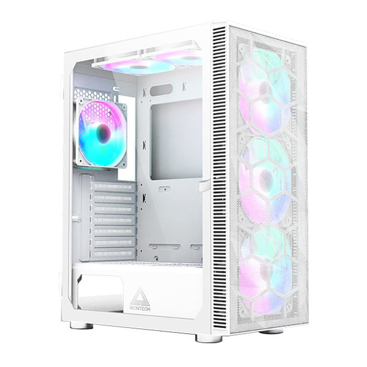 

Montech X3 Mesh RGB Tempered Glass ATX Mid-Tower Gaming Computer Case, White