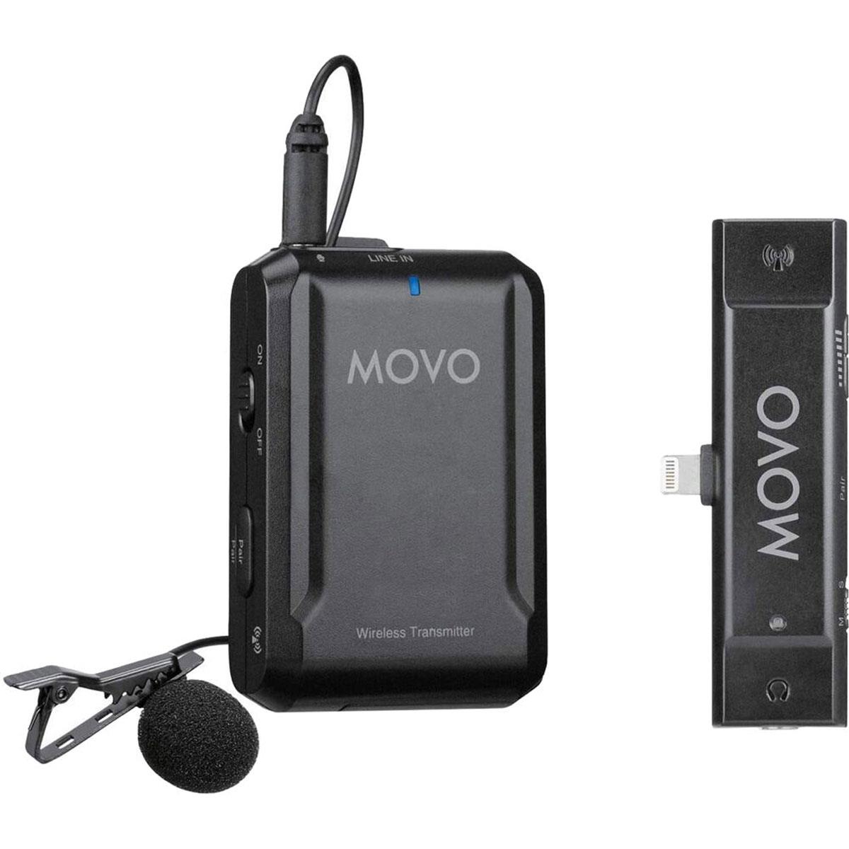 Image of Movo Photo EDGE-DI Digital Wireless Mic System w/Omni Lav Mic for Apple iPhone