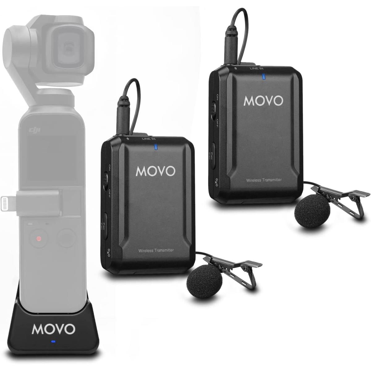 

Movo Photo EDGE-OP-DUO Wireless Lavalier Microphone for DJI Osmo Pocket 1 and 2