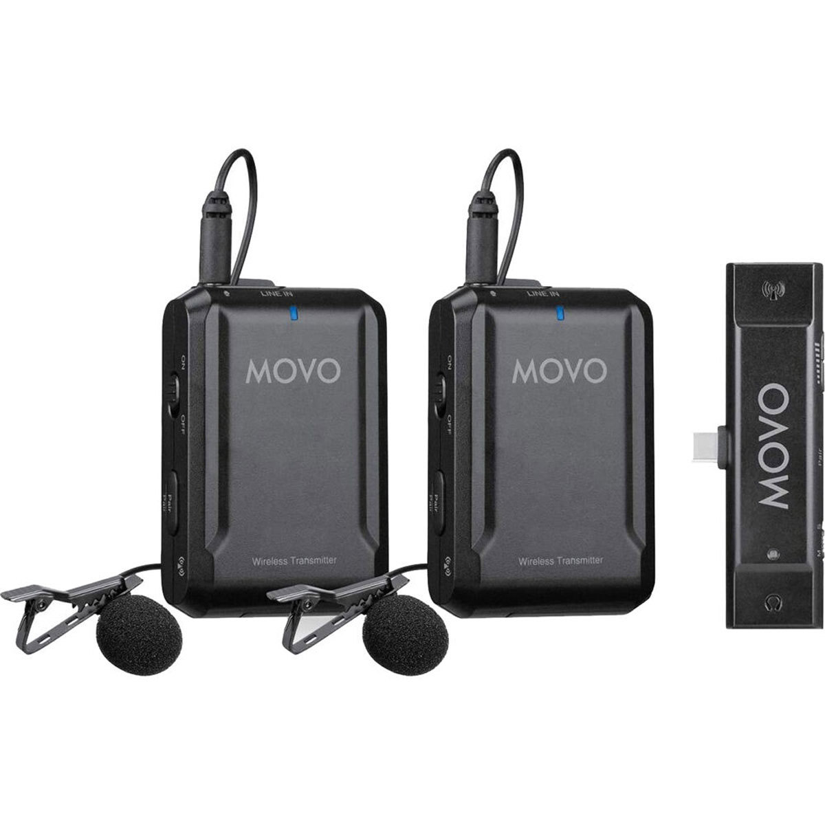 

Movo Photo EDGE-UC-DUO Dual Wireless Mic System, 2x Lav Mics for Android Phones