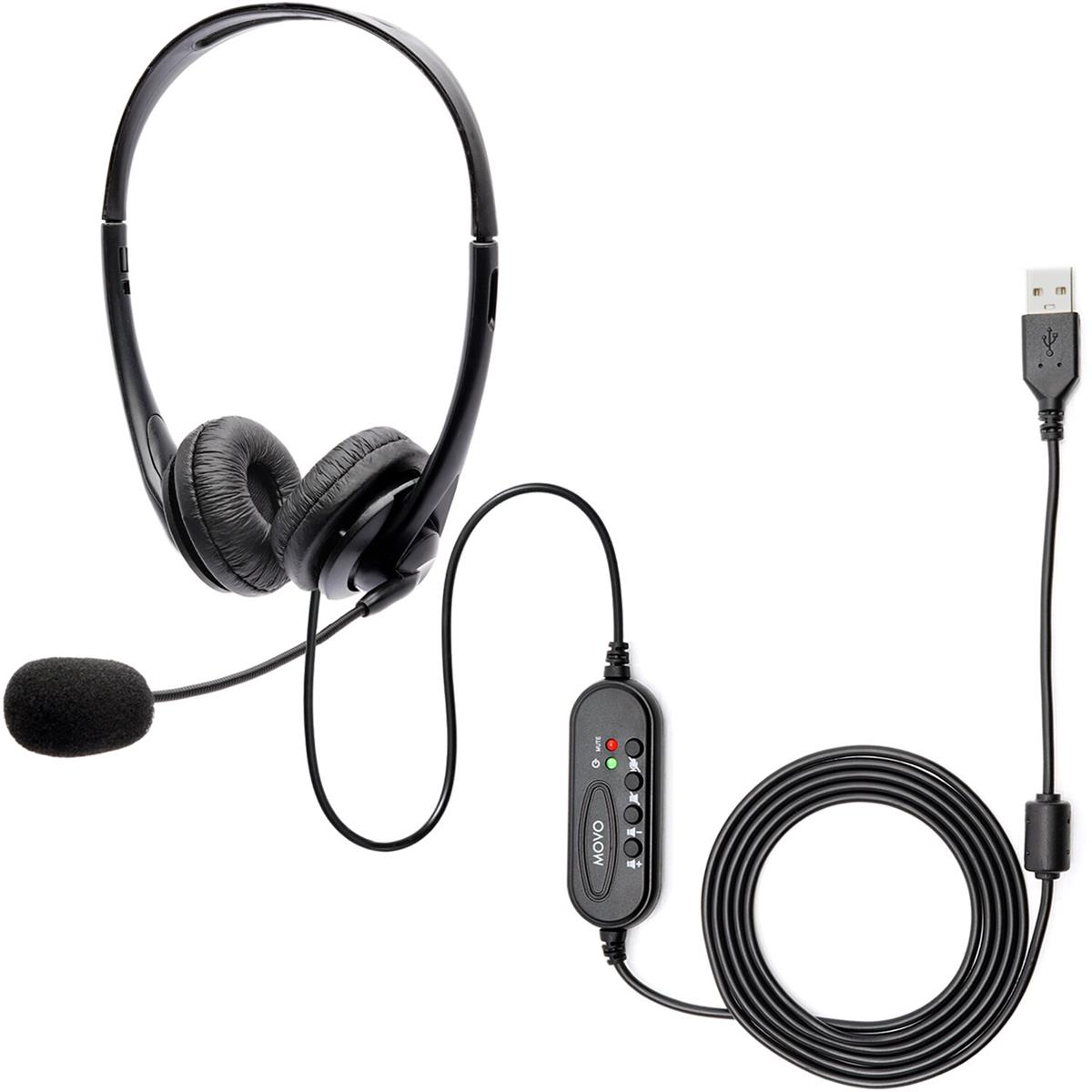 Image of Movo Photo HSM-1 USB Headset Computer Microphone