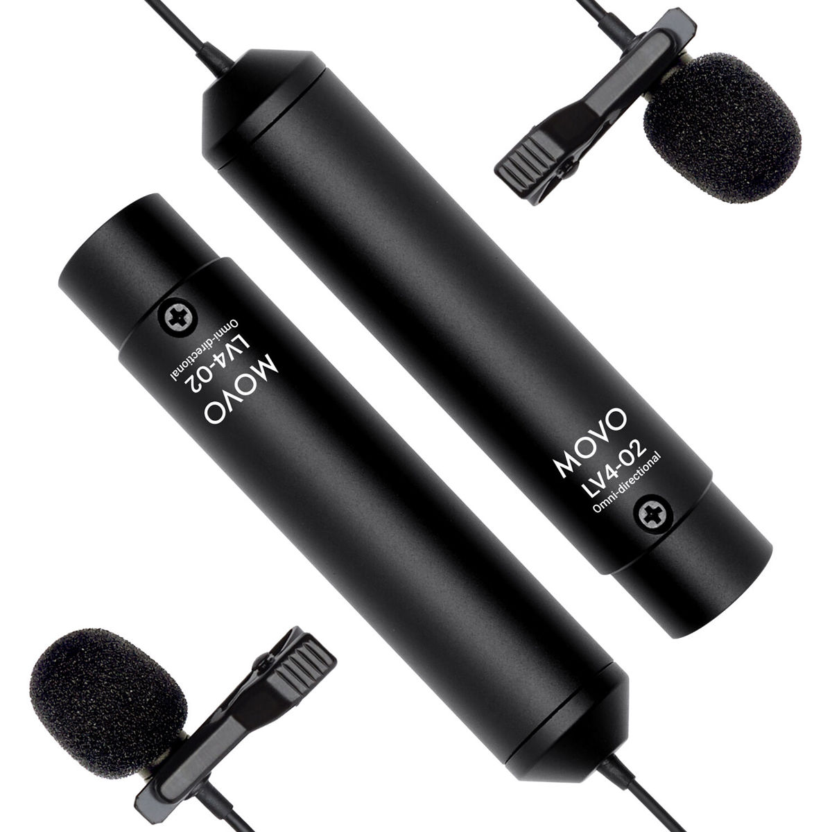 

Movo Photo LV4-O2 Clip-On Omnidirectional Lavalier Mic with XLR Connector, Pair