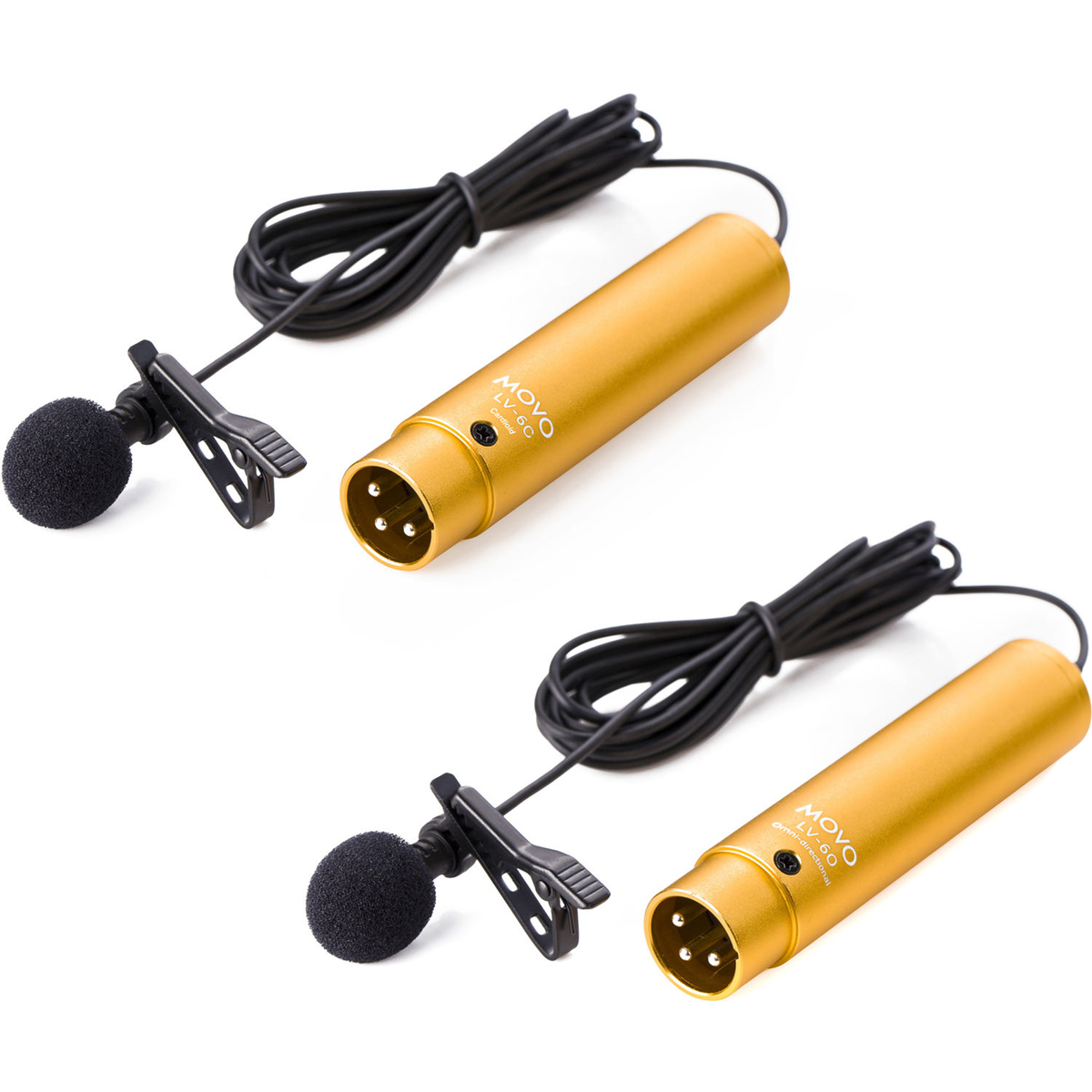 

Movo Photo LV-6 Pro Grade XLR Omni & Cardioid Condenser Lavalier Mic Set