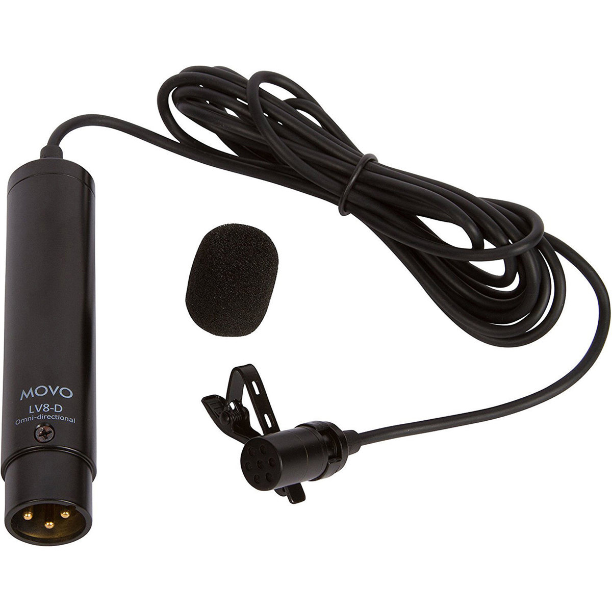 

Movo Photo LV8-D XLR Premium Omni Lavalier Microphone, 48V Phantom Power