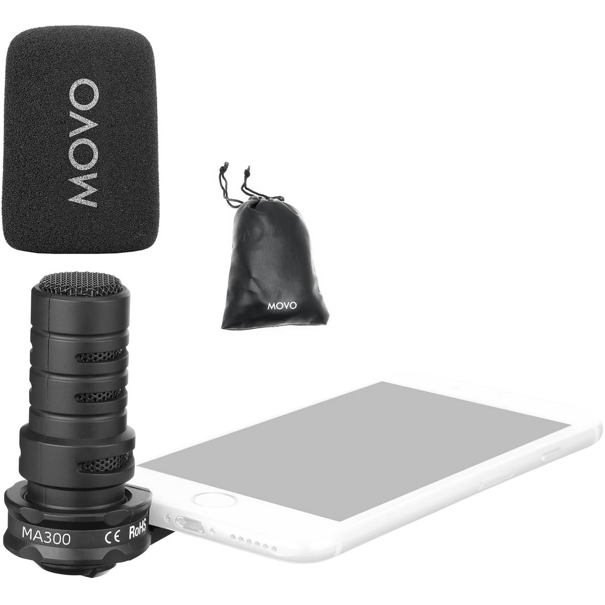 Image of Movo Photo MA300 Compact TRRS Omnidirectional Microphone with 3.5mm Input Jack