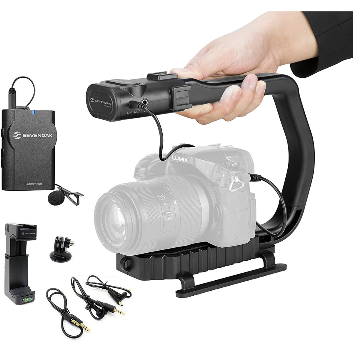 

Movo Photo MicRig-W1 Video Grip Handle w/ Integrated Wireless Microphone System
