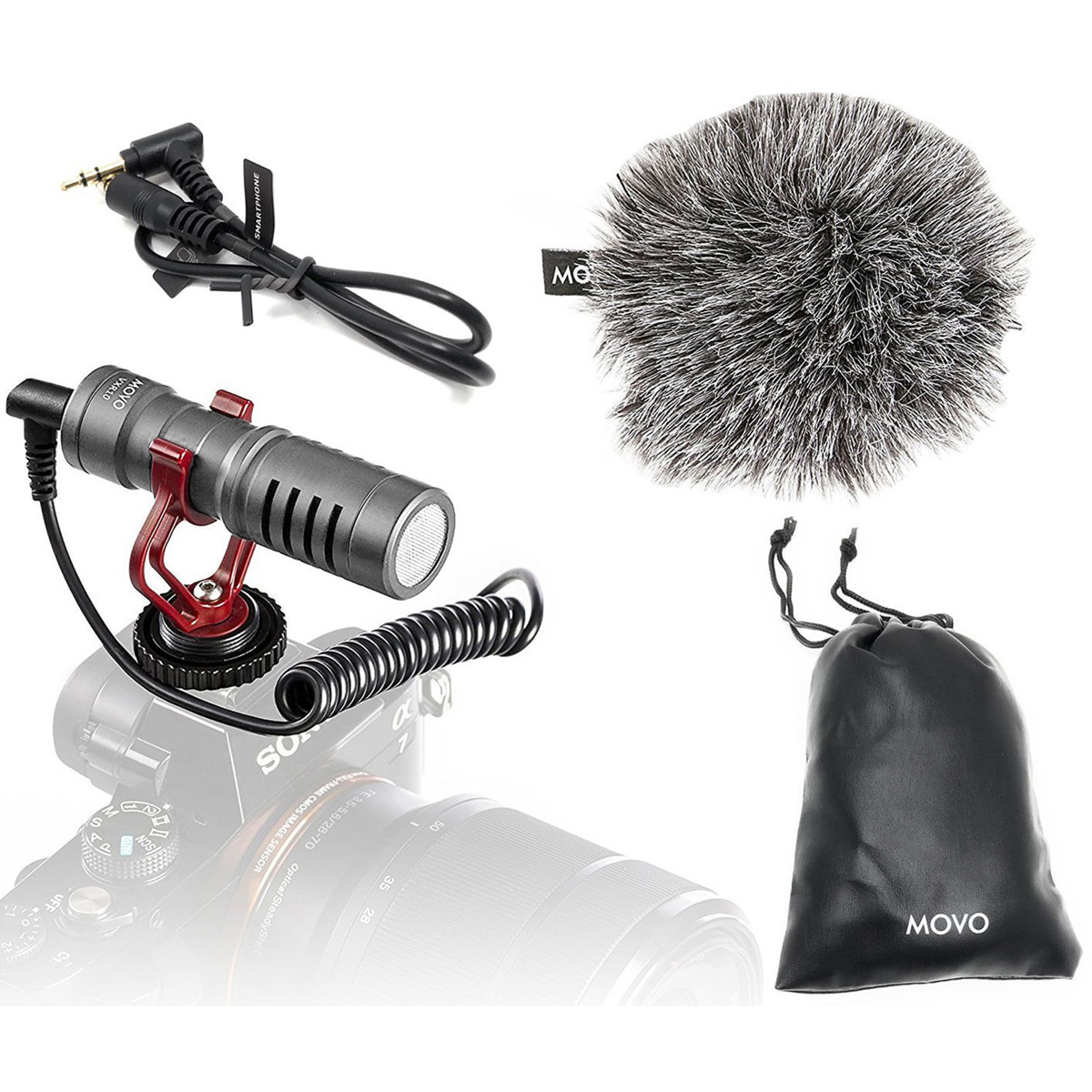

Movo Photo VXR10 Universal Cardioid Condenser Video Mic for DSLR Cameras, Gray
