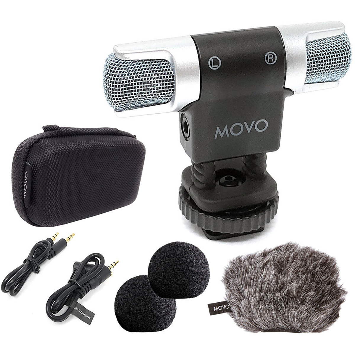 

Movo Photo VXR3000 Omni Compact Stereo Video Mic for Smartphones, DSLR Cameras