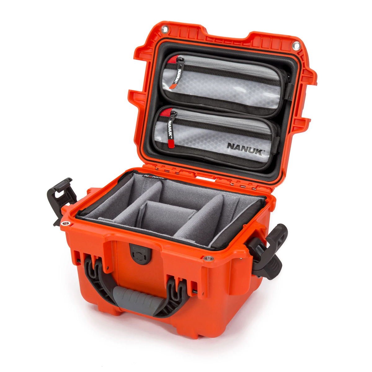 

Nanuk 908 Waterproof Hard Case with 2-Pocket Lid Organizer and Padded Divider Orange