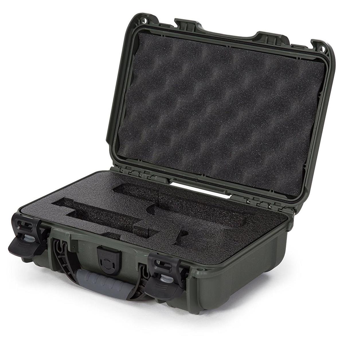 Nanuk 909 Glock Pistol Case, Holds Most Glock Pistols and Two Magazines, Olive