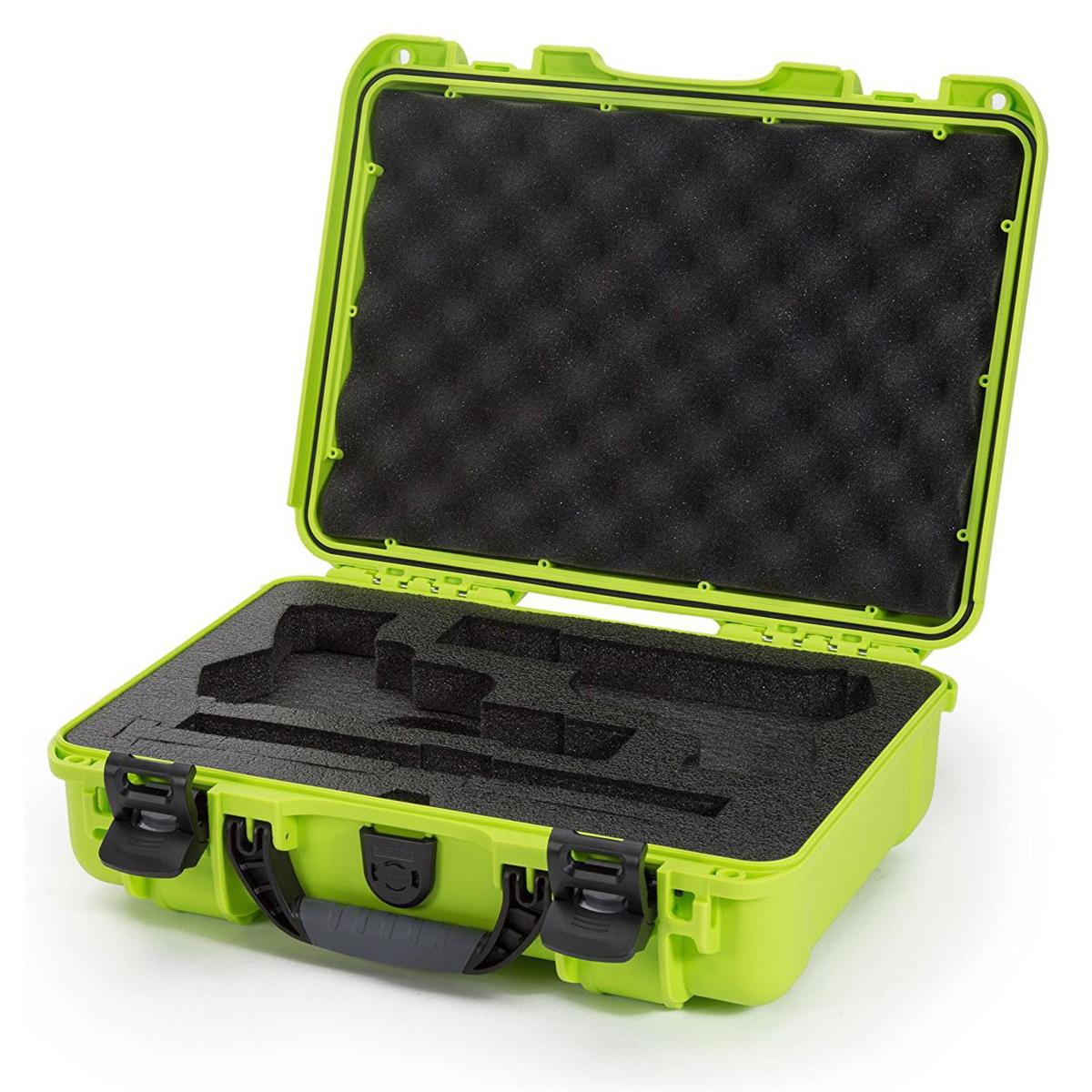 Nanuk 910 2Up Pistol Case, Two Pistols & Two Single or Double Stack Mags, Green