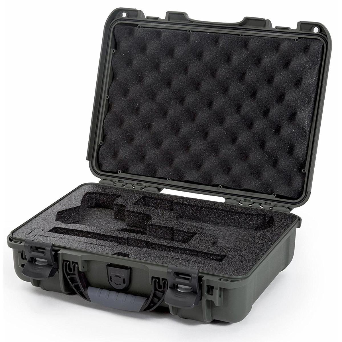 

Nanuk 910 2Up Pistol Case, Two Pistols & Two Single or Double Stack Mags, Olive