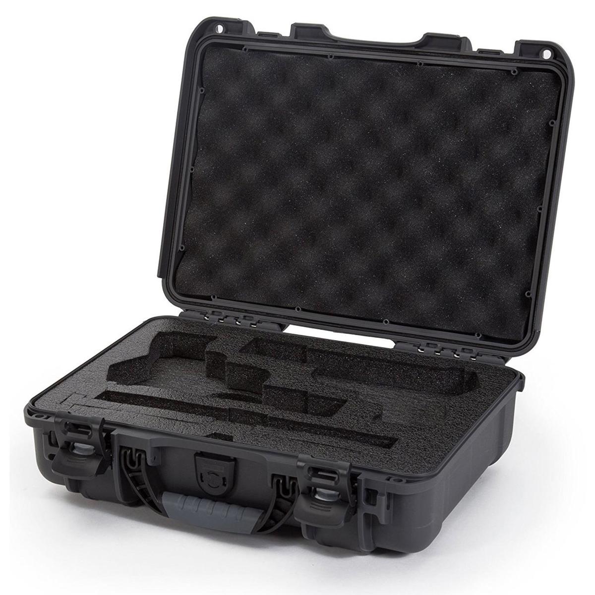 Nanuk 910 2Up Pistol Case, 2 Pistols & Two Single or Double Stack Mags,Graphite