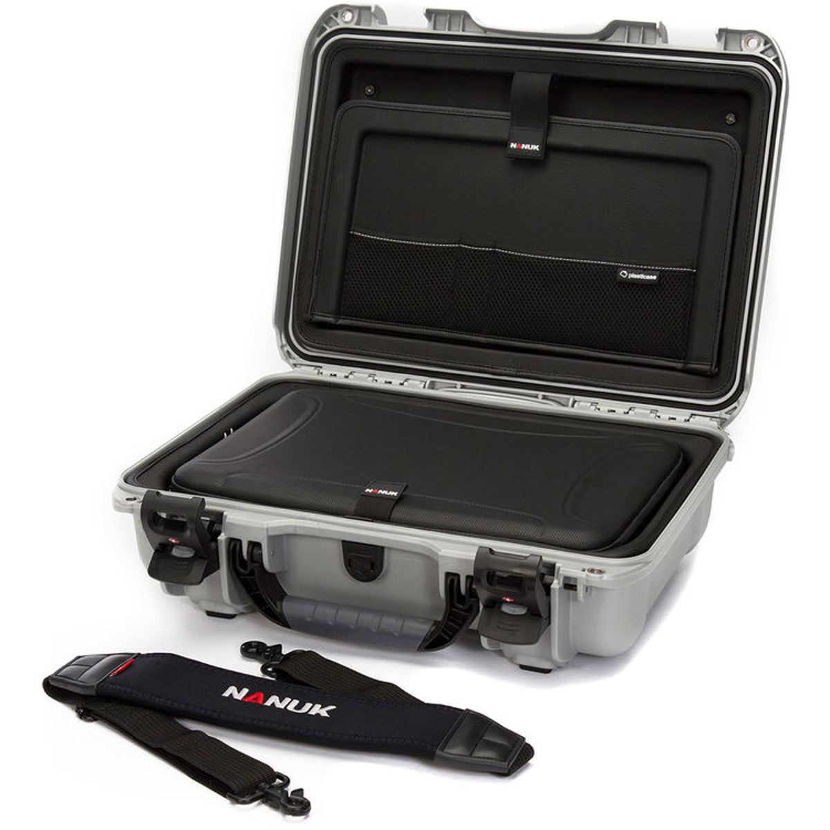 

Nanuk 923 Hard Case with Sleeve & Shoulder Strap for 15" Laptop, Silver