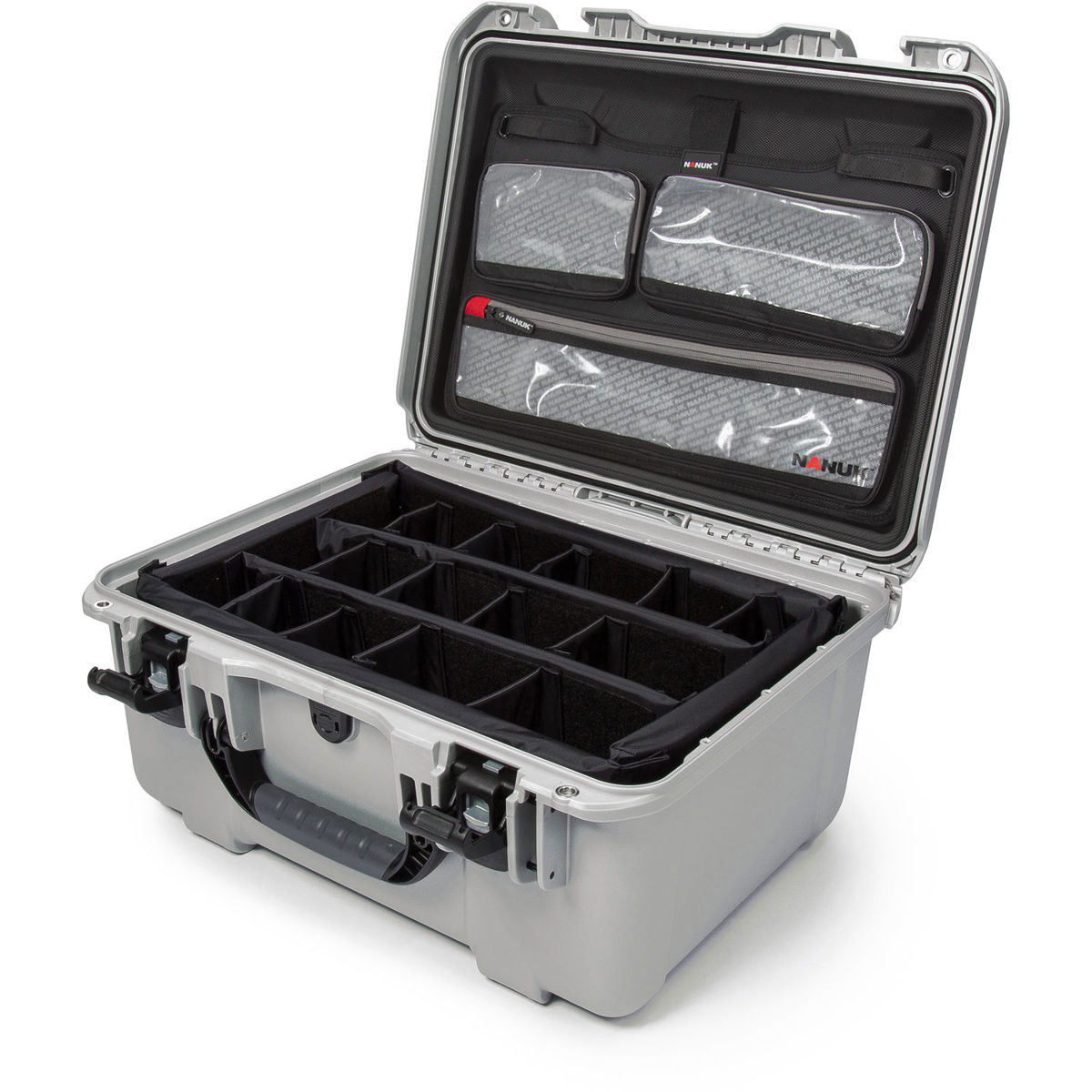 

Nanuk Large Series 933 Waterproof Hard Case with Lid Organizer, Dividers, Silver