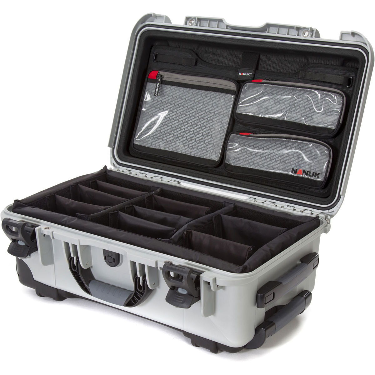 

Nanuk Wheeled Series 935 Hard Case with Lid Organizer & Padded Dividers, Silver