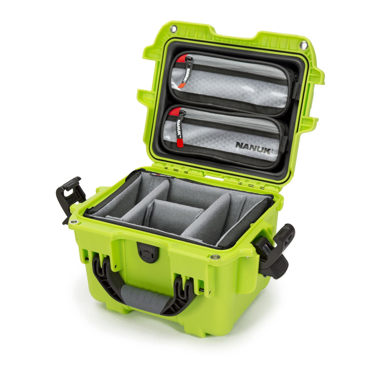 

Nanuk 908 Waterproof Hard Case with 2-Pocket Lid Organizer and Padded Divider Lime
