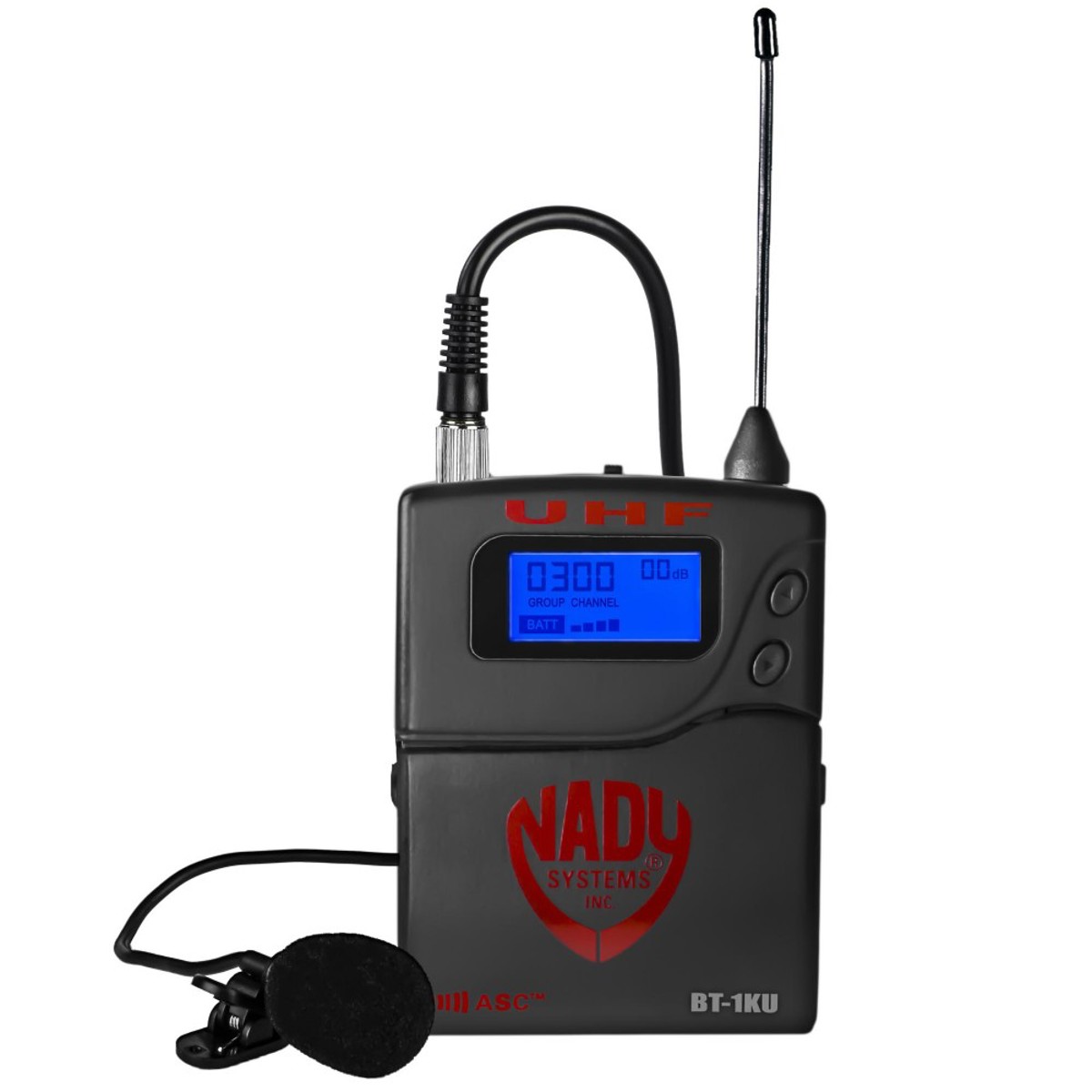 

Nady BT-1KU Wireless Bodypack Transmitter with Lapel Mic for W-1KU Systems