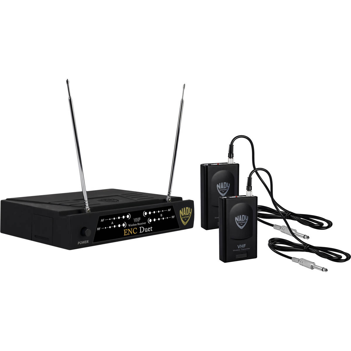 

Nady Encore Duet Dual Receiver VHF Wireless Guitar System, A1 & D
