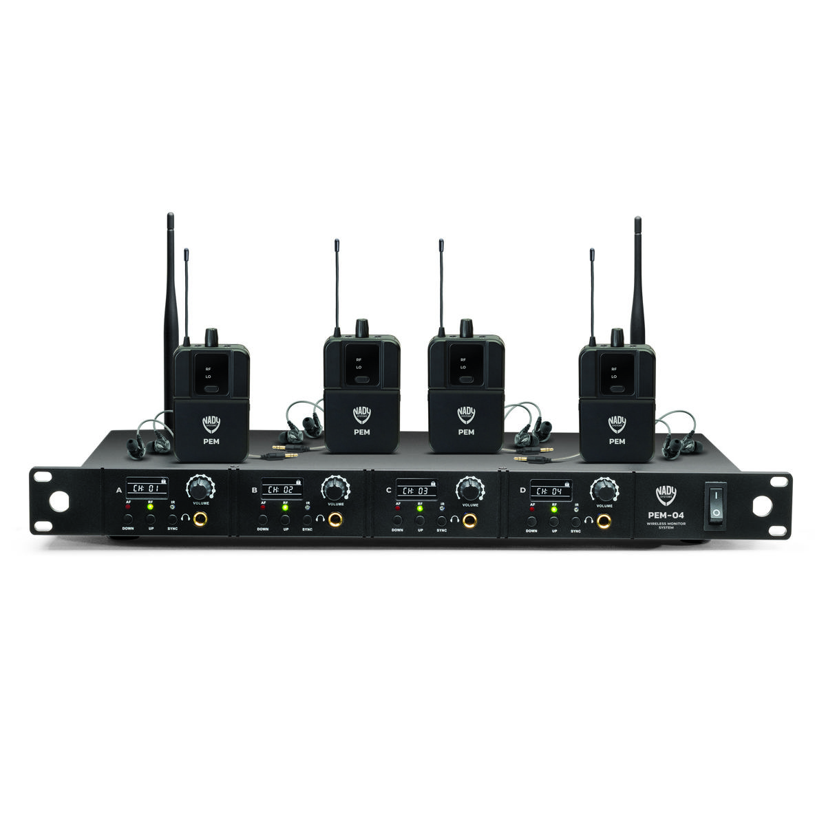 

Nady PEM-04 16-Ch Quad Transmitter Wireless In-Ear Monitor System, 903-928MHz