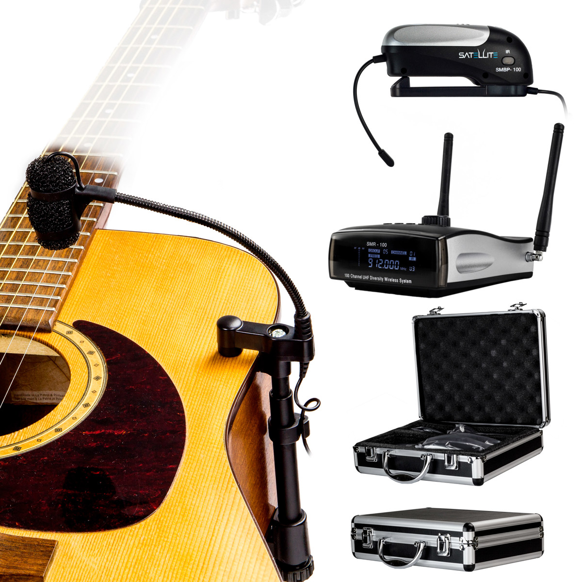 

Nady Satellite 100-Ch True Diversity Wireless Instrument System, Acoustic Guitar