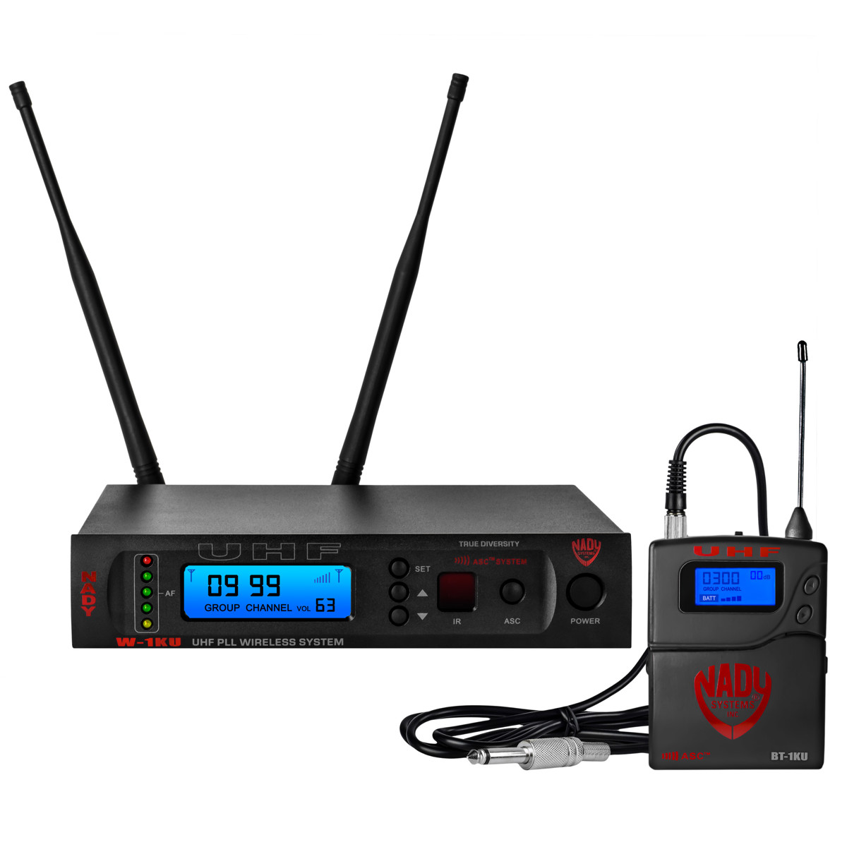 

Nady W-1KU 1000-Channel UHF Single Receiver Wireless System w/Instrument Cable