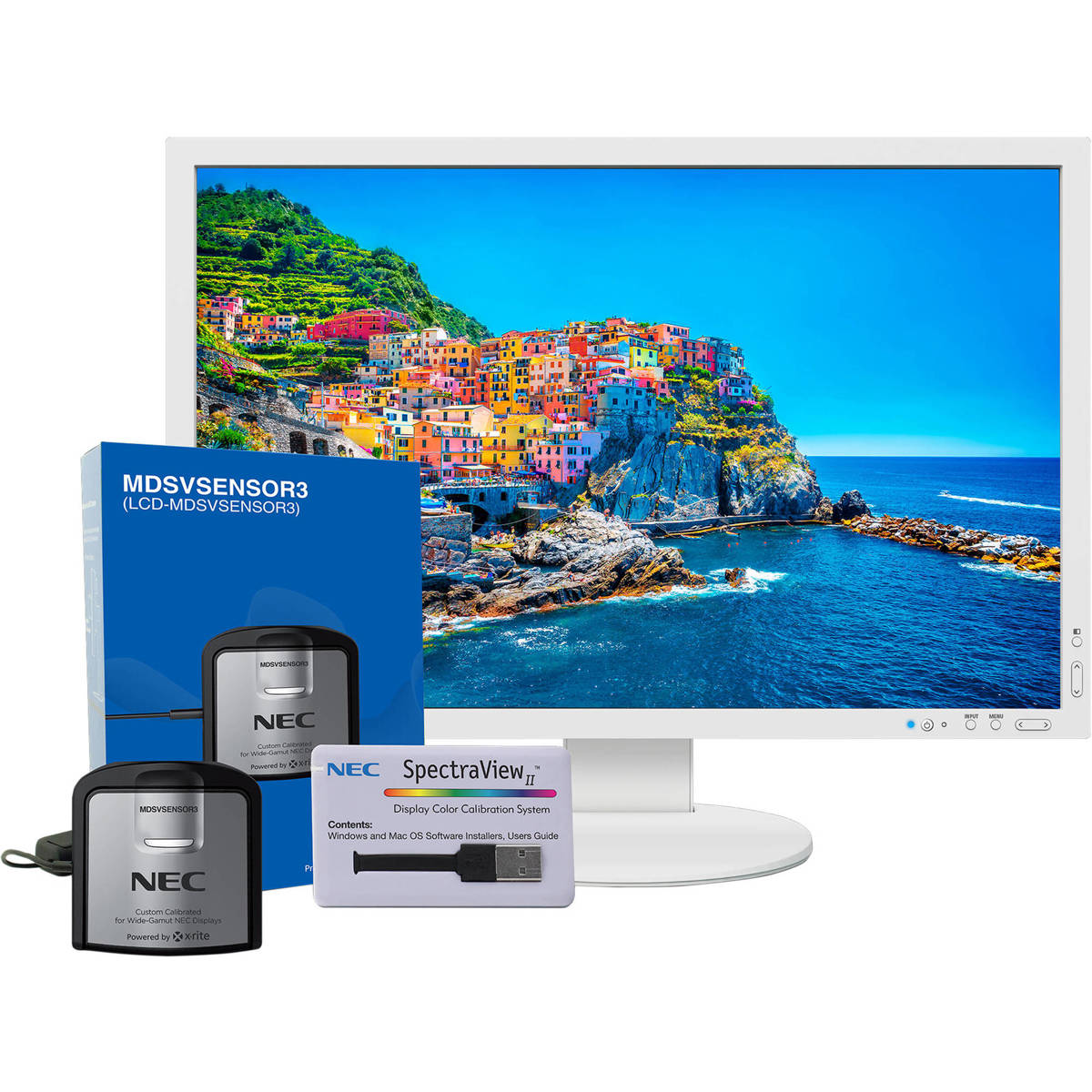 

NEC PA243W-BK-SV 24.1" Wide Gamut IPS LED Monitor with SpectraViewII, White