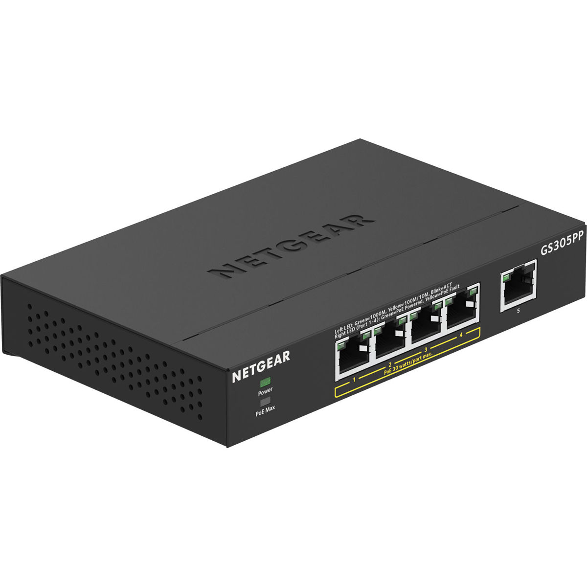 

Netgear GS305PP 5-Port Gigabit Ethernet SOHO Unmanaged Switch with 4-Port PoE