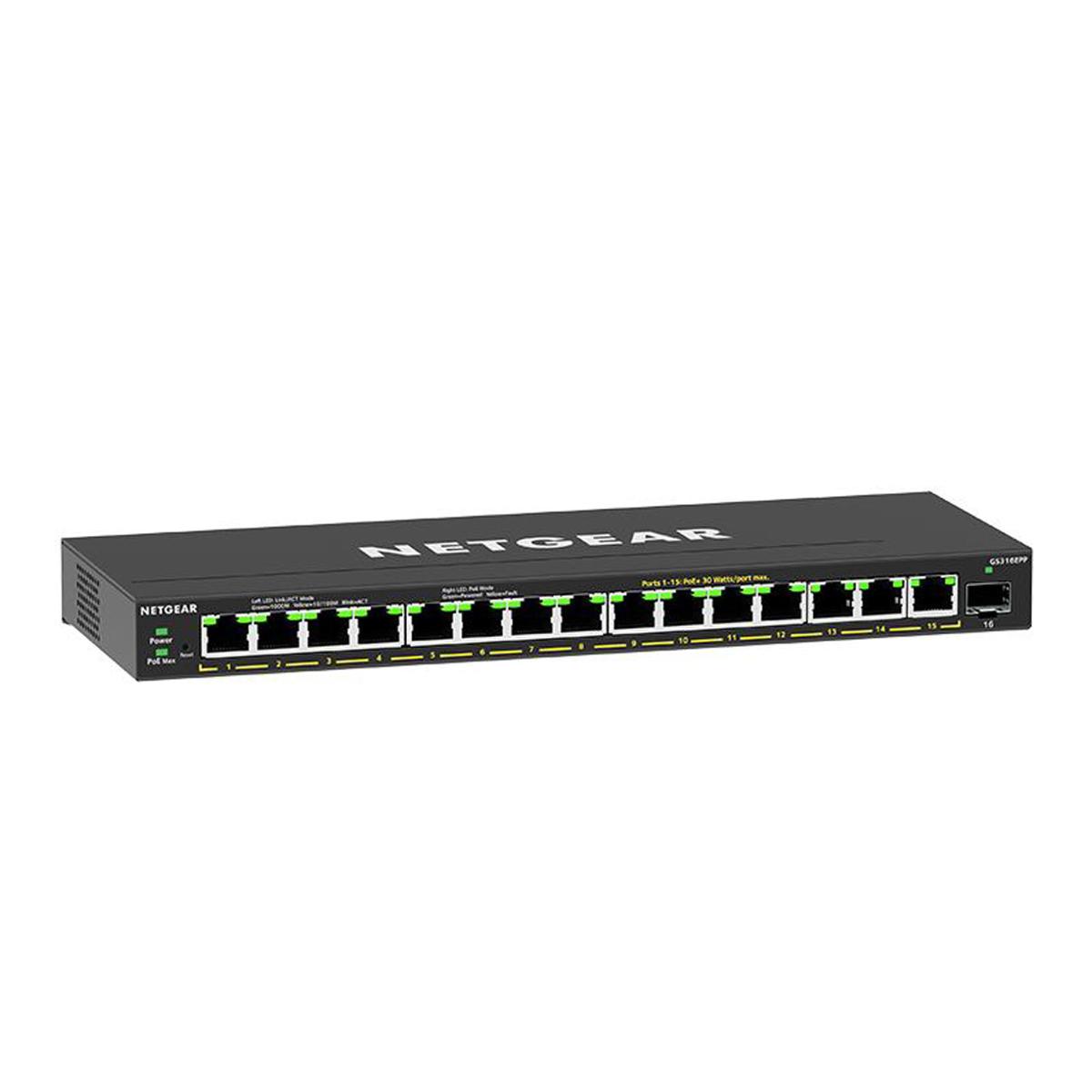 

Netgear GS316EPP 16-Port 231W PoE+ Gigabit Plus Managed Switch w/SFP