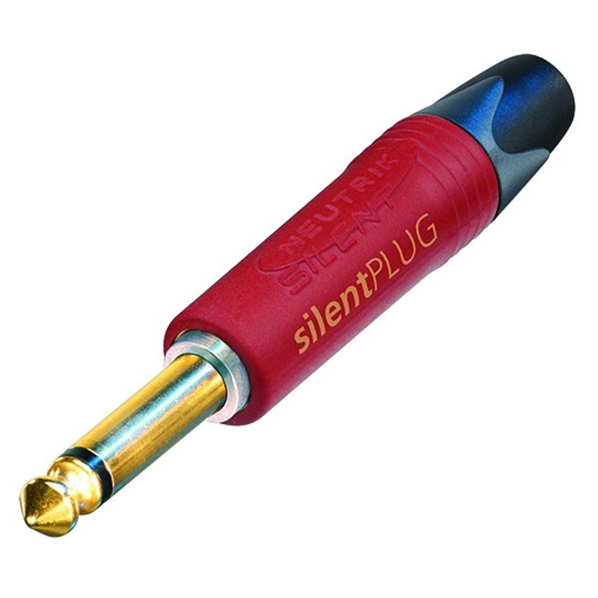 

Neutrik NP2X-AU-SILENT 2-Pole 1/4" TS Phone Plug,Silent Switch,Red,Gold Contacts