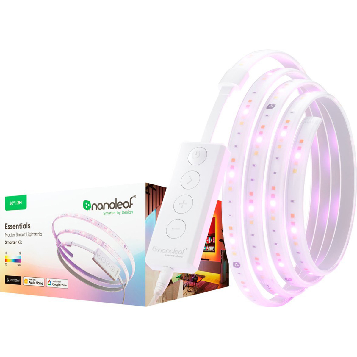 Photos - Chandelier / Lamp Nanoleaf Essentials Matter 80" RGBCW Smart LED Lightstrip NF080K03-2LS 