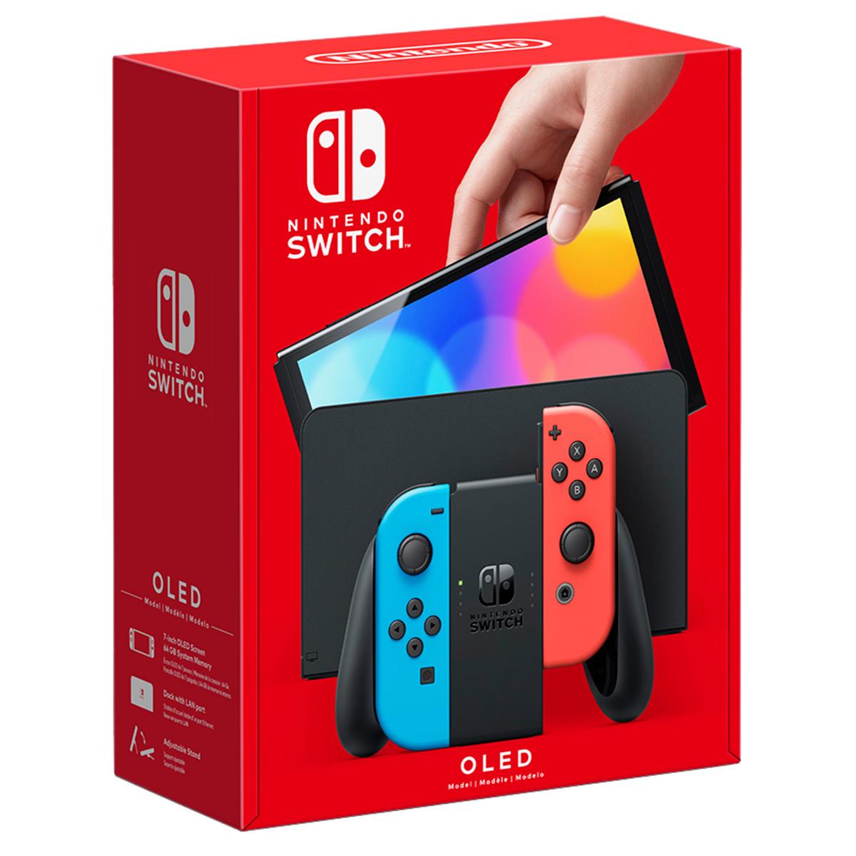 Nintendo Switch OLED Model HEG001 Handheld Console 64GB Black/Neon Red/Neon Blue for sale