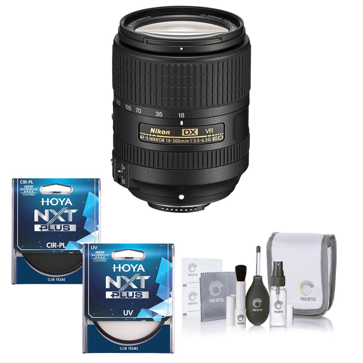 

Nikon 18-300mm f/3.5-6.3G ED IF AF-S DX NIKKOR VR Lens w/67mm CPL+UV Filter Kit