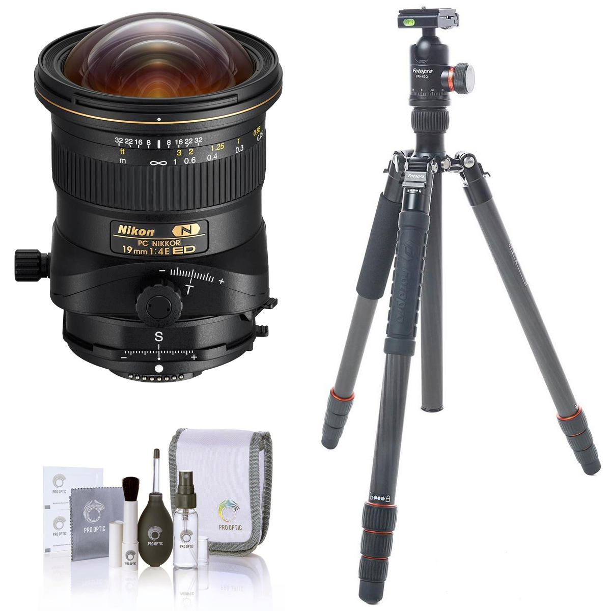 

Nikon 19mm f/4E ED Perspective Control NIKKOR Lens w/FotoPro X-Go Max Tripod Kit