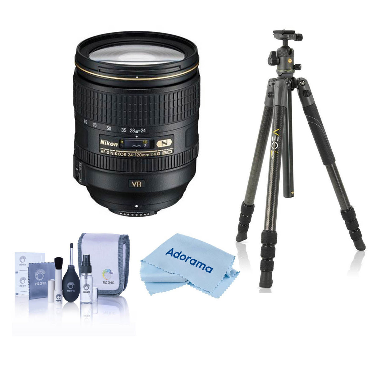 

Nikon 24-120mm f/4G ED-IF AF-S NIKKOR VR Lens with 3Pod Carbon Fiber Tripod