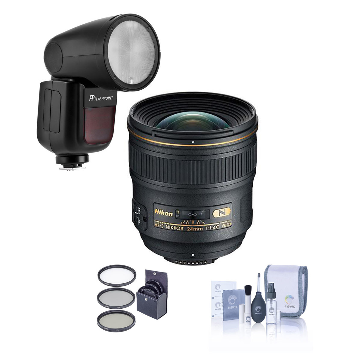 

Nikon 24mm f/1.4G ED AF-S NIKKOR Lens with Flashpoint Zoom Li-on X R2 Flash Kit