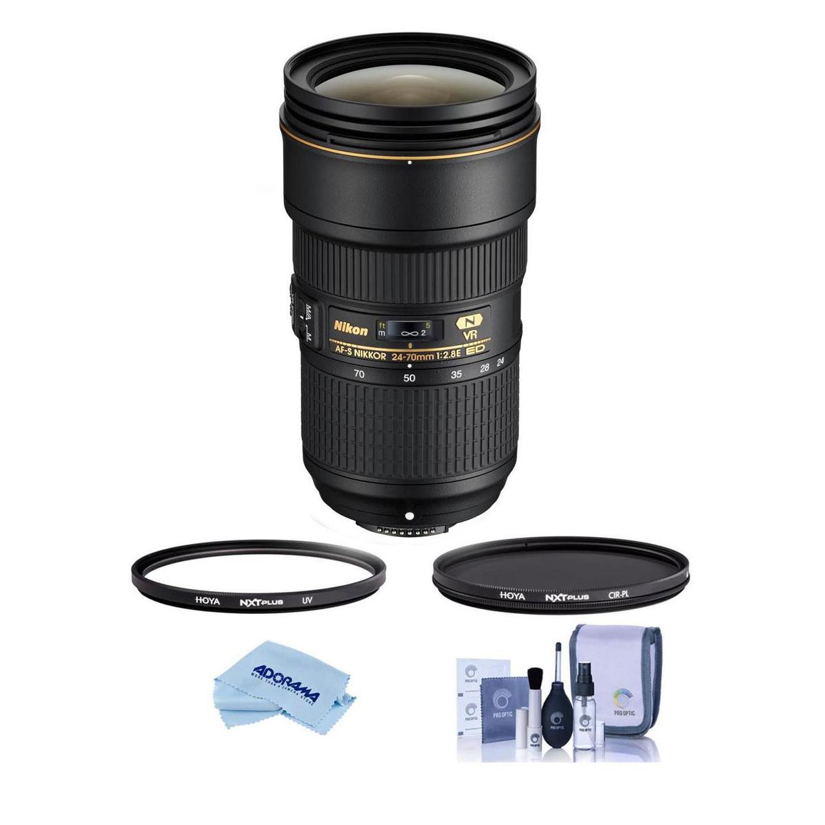 

Nikon 24-70mm f/2.8E ED-IF AF-S VR NIKKOR Lens with Hoya 82mm UV+CPL Filter Kit