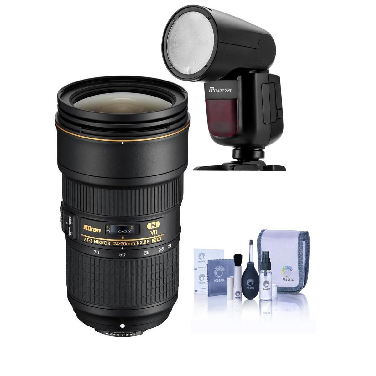 

Nikon 24-70mm f/2.8E ED-IF AF-S VR NIKKOR Lens with Zoom Li-on X R2 Flash Kit