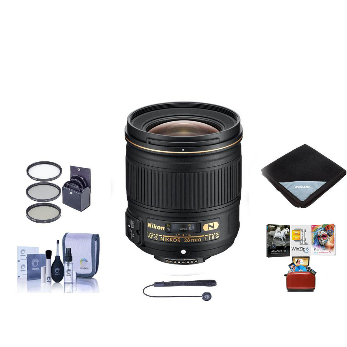 

Nikon 28mm f/1.8G AF-S NIKKOR Lens with Free Mac Software & Accessories Kit