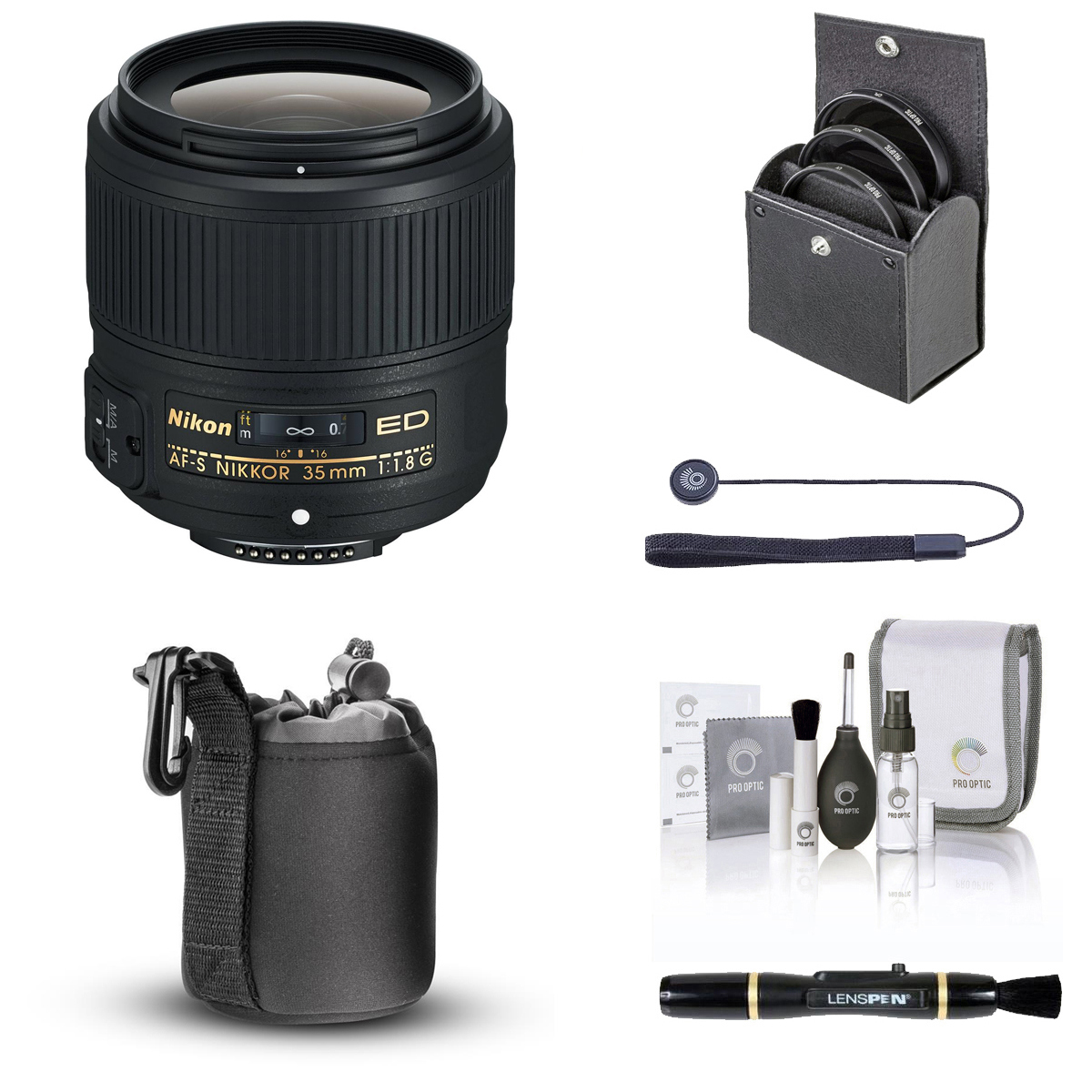 

Nikon 35mm f/1.8G ED AF-S NIKKOR Lens with Essentials Kit