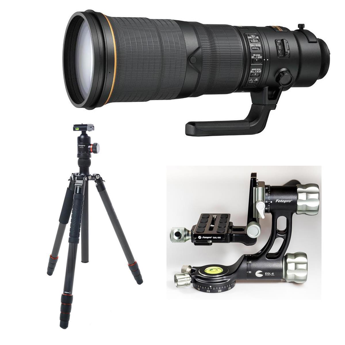 

Nikon 500mm f/4E FL ED AF-S NIKKOR VR Lens with FotoPro X-Go Max CF Tripod Kit