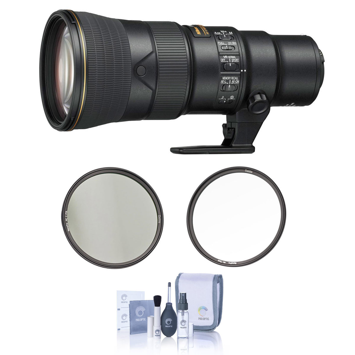 

Nikon 500mm f/5.6E PF ED AF-S NIKKOR VR Lens w/Haida 95mm CPL+Clear Filter Kit