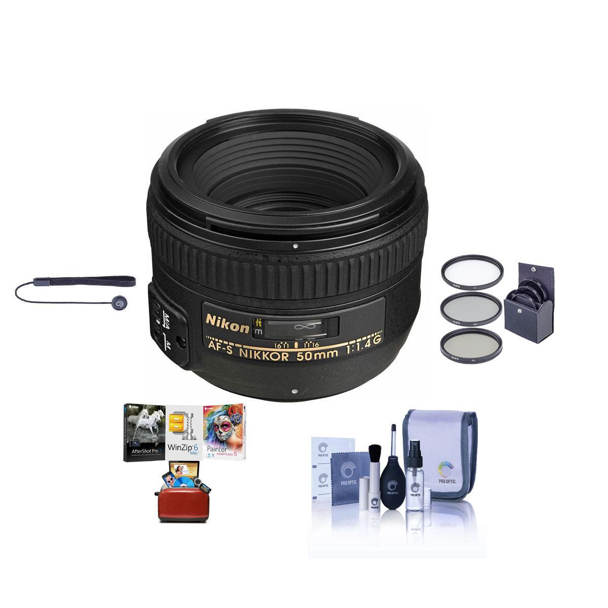 

Nikon 50mm f/1.4G AF-S NIKKOR Lens with Free Mac Software & Accessories Kit