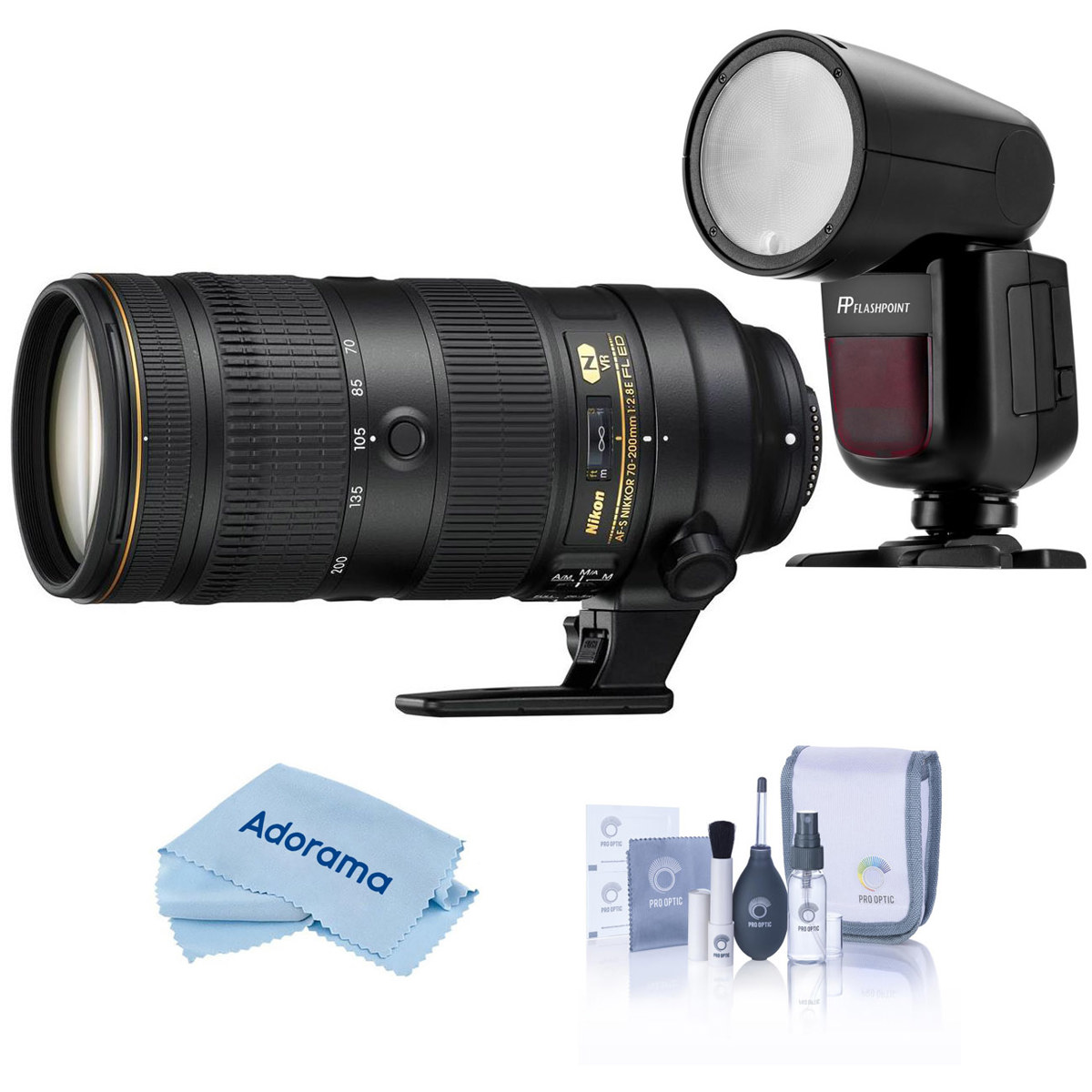 

Nikon 70-200mm f/2.8E FL ED AF-S NIKKOR VR Lens with Zoom Li-on X R2 Flash Kit