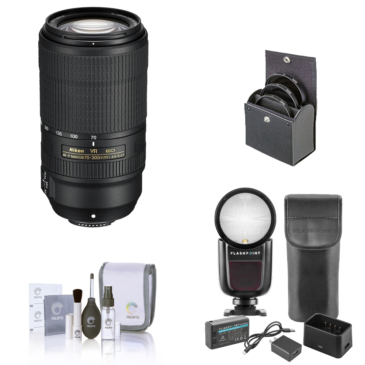 

Nikon 70-300mm f/4.5-5.6E ED AF-P NIKKOR VR Lens with Zoom Li-on X R2 Flash Kit