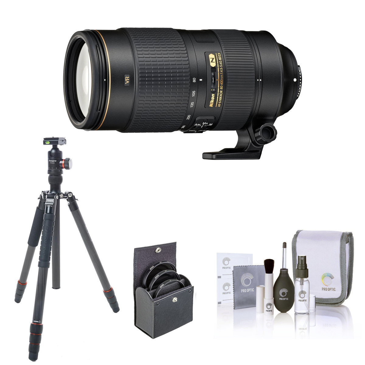 

Nikon 80-400mm f/4.5-5.6G ED AF-S NIKKOR VR Lens/FotoPro X-Go Max CF Tripod Kit